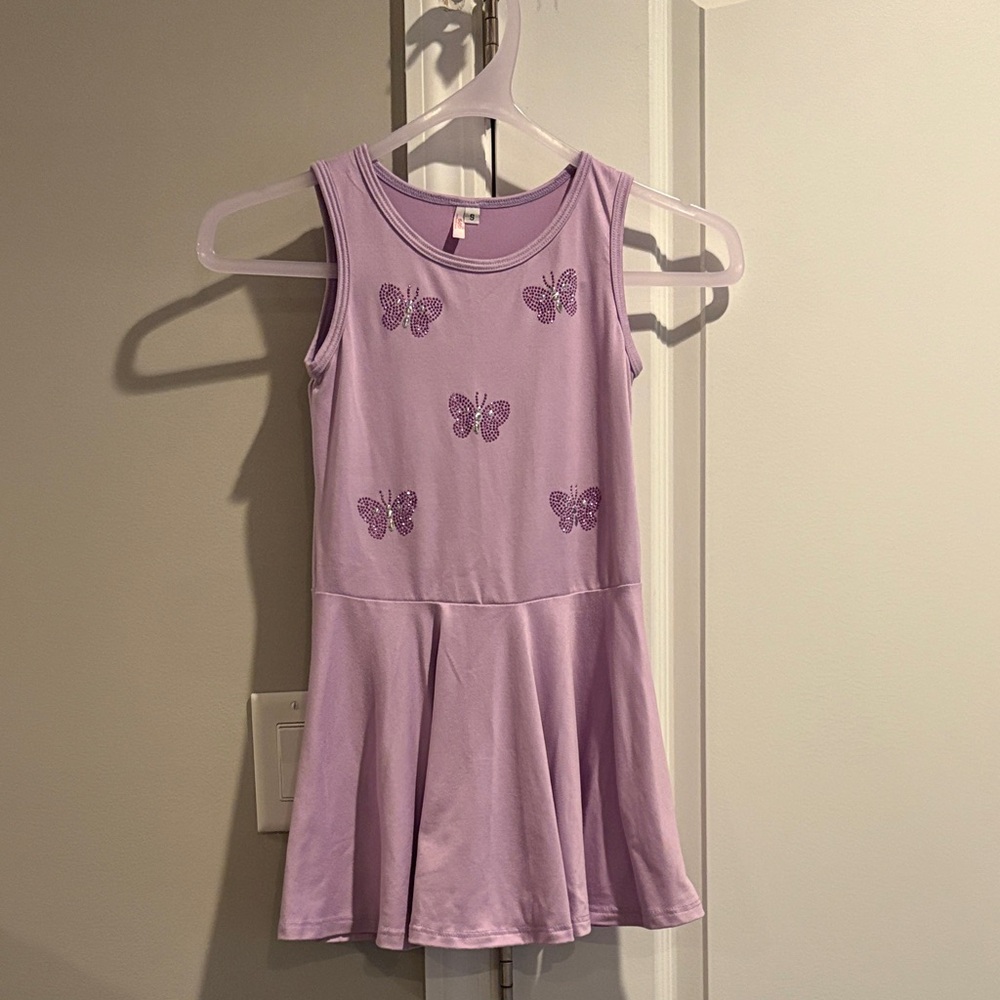 Purple Dress with Butterfly Accents